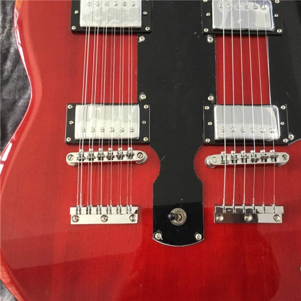 Double Headed Electric Guitar 12 String + 6 String Red Steel String Guitar Acoustic The Guitar Acoustic Guitars