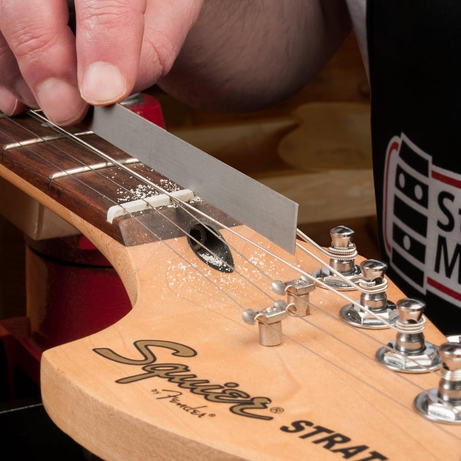 StewMac Gauged Nut Slotting File Set for Electric Guitar, for Medium Strings - Set of 6 Precision Guitar Nut Files, 10-46