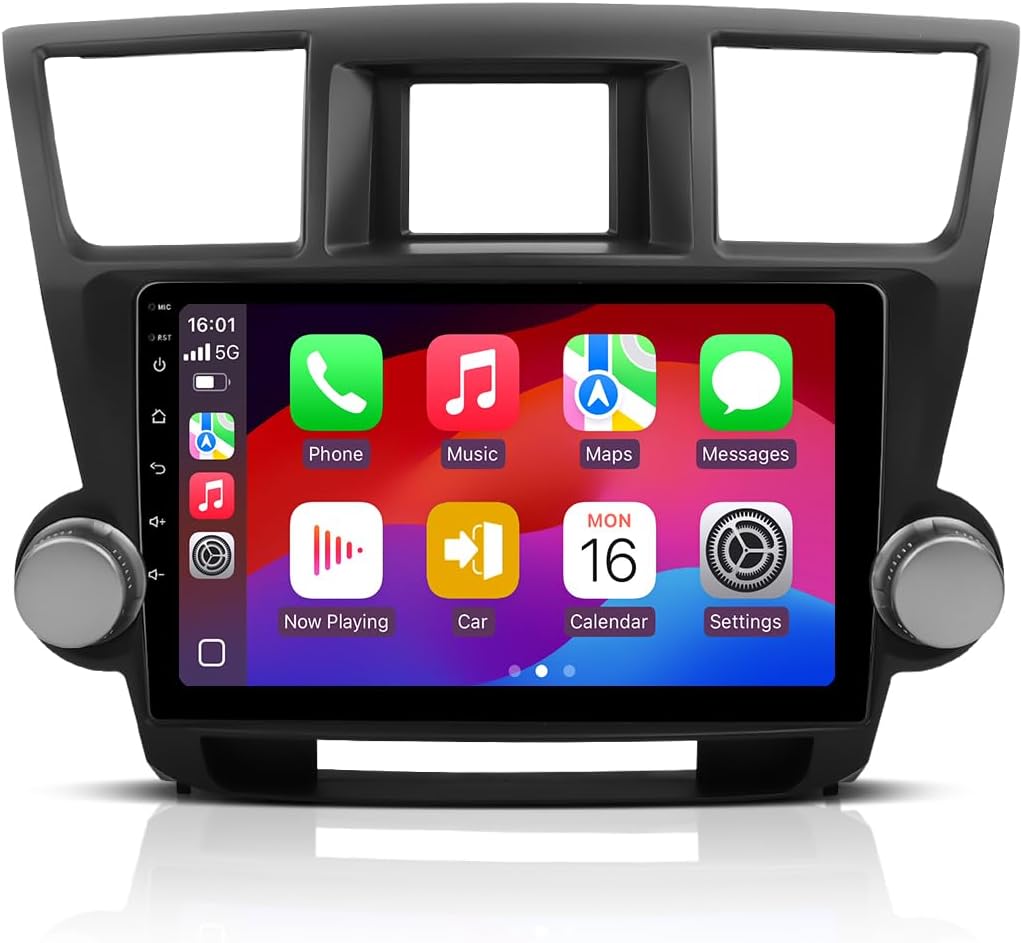 Android 13 Radio for Toyota Highlander 2008-2013, Apple CarPlay Car Stereo with 6G+128G 10.2 Inch Touchscreen, WiFi, DSP, SWC, AM FM Radio, GPS Navigation, 2.4GHz & 5GHz WiFi