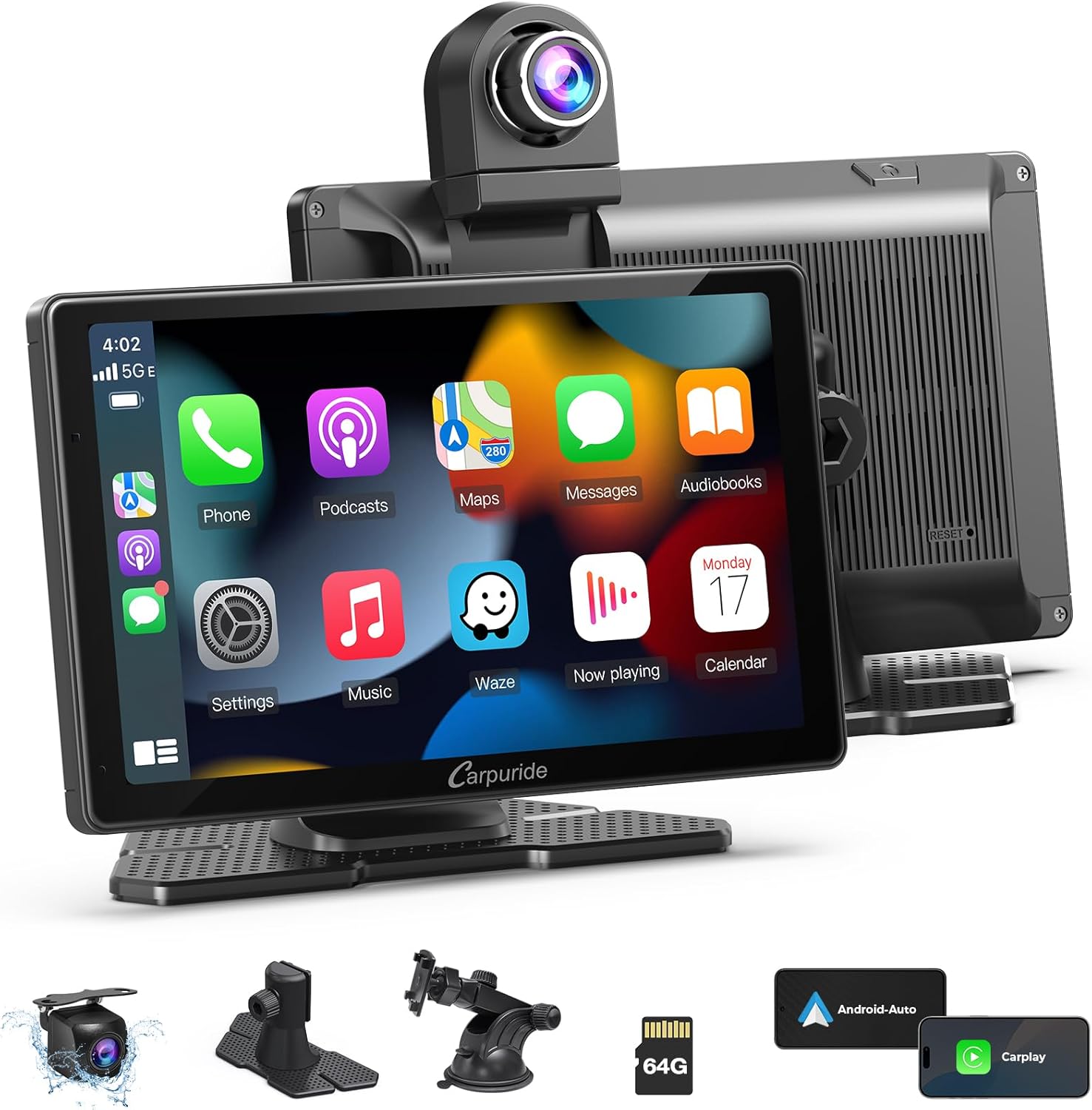 Carpuride W703 Wireless CarPlay for Apple CarPlay & Android Auto, 7