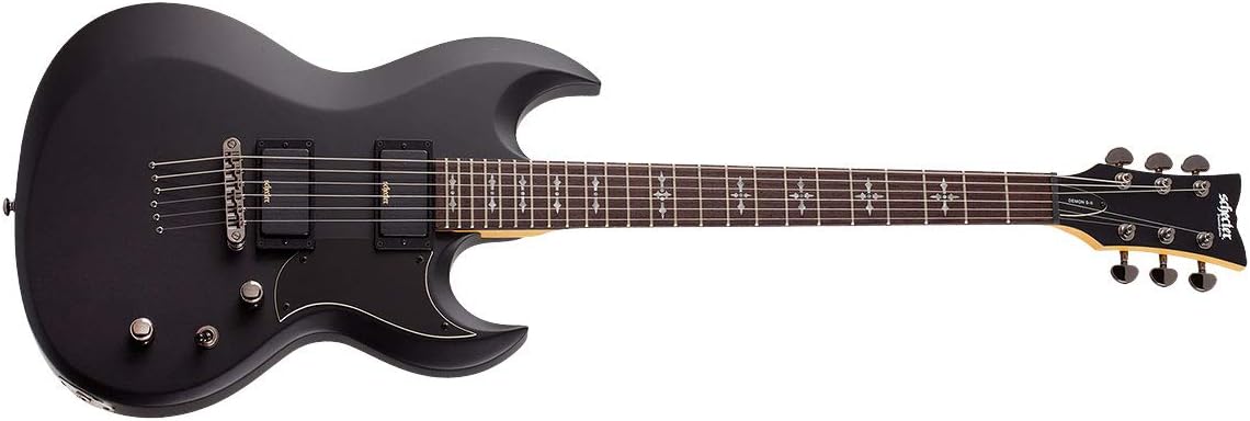 Schecter 3664 Solid-Body Electric Guitar, Aged Black Satin