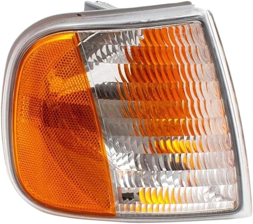 for Ford for Expedition 1997-2002 for F150 1997-2003 for F250 1997-1999 Park Corner Light Turn Signal Marker Lamp Right Side Plastic Smooth Clear-Lens Orange