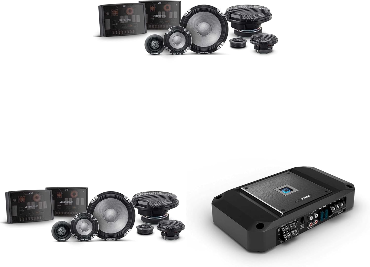 Alpine R2 4 Channel Amp & (2) R2-S653 3 Way 6.5