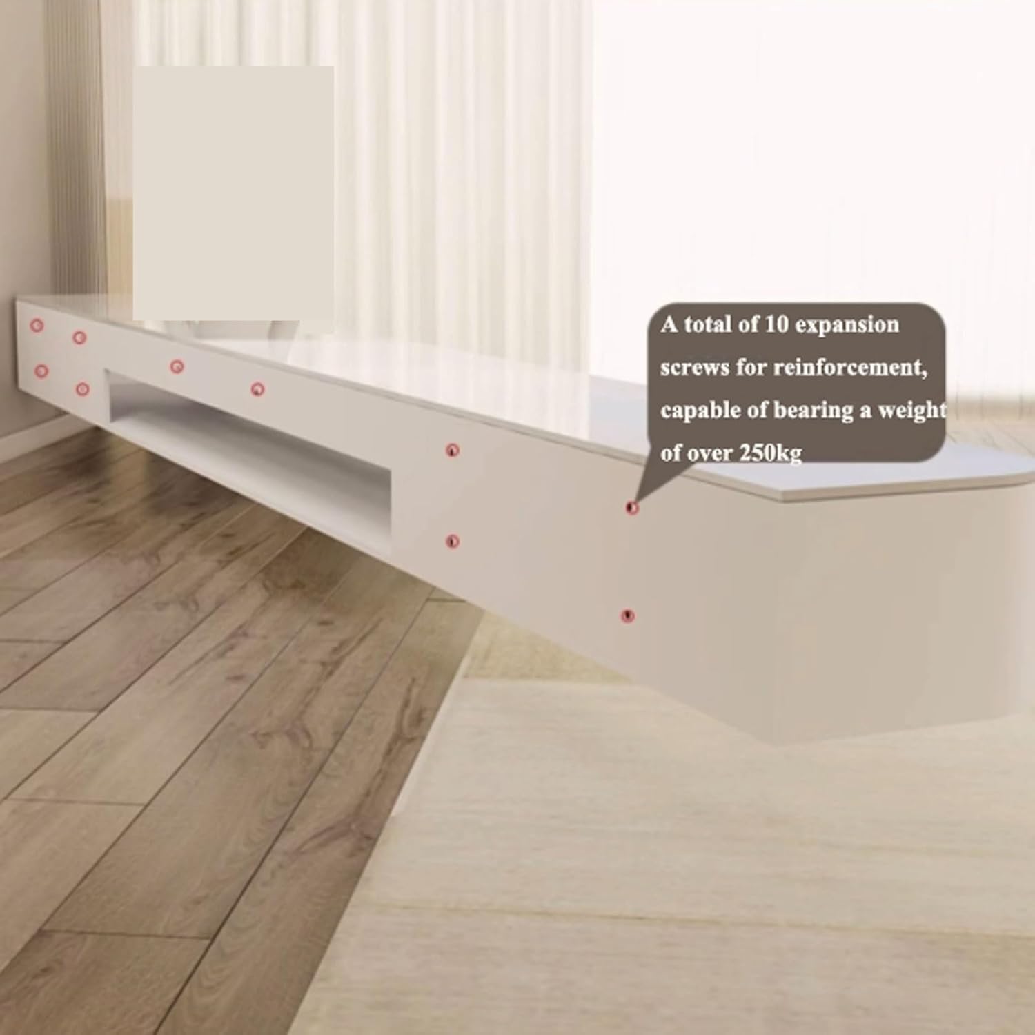 TV Stand TV Cabinet Wooden Floating TV Shelf, 70.8''/78.7'' Wall-Mounted TV Console, Floating Shelf for Under TV, Floating Entertainment Shelf, Floating TV Stand with Storage for Living Room Televisio