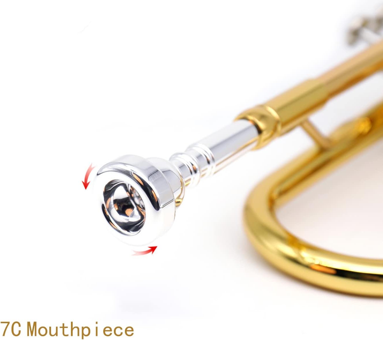 Bb Trumpet for Student Beginner Brass Wind Musical Instrument for Orchestra, Band, Concert Performance (Gold)