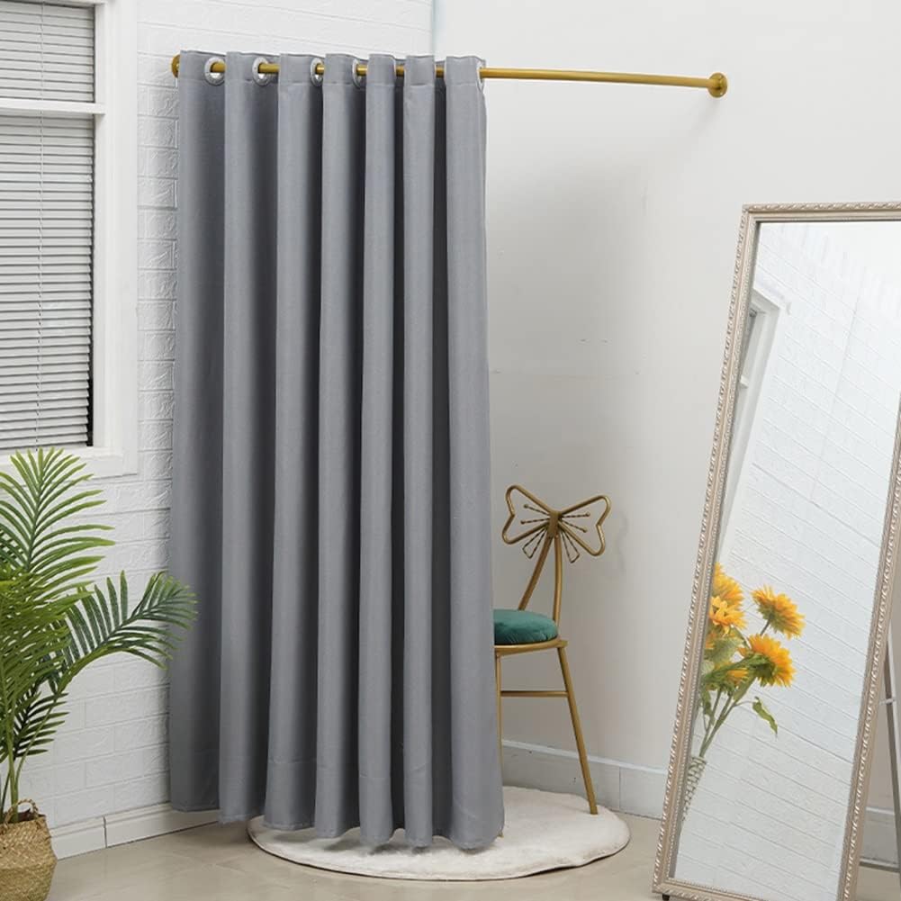 Adjustable shower curtain rail,round shower curtain rail,Clothing Store, Corner Shower Curtain Rod, Changing Room Metal Shelf, Wall Mount (Color : Black, Size : 120x120cm) (Color : Gold, Size : 80x80c