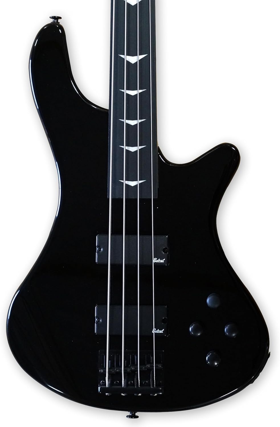 4 String Black Fretless Electric Bass, Bolt-on Maple Neck, Poplar Body
