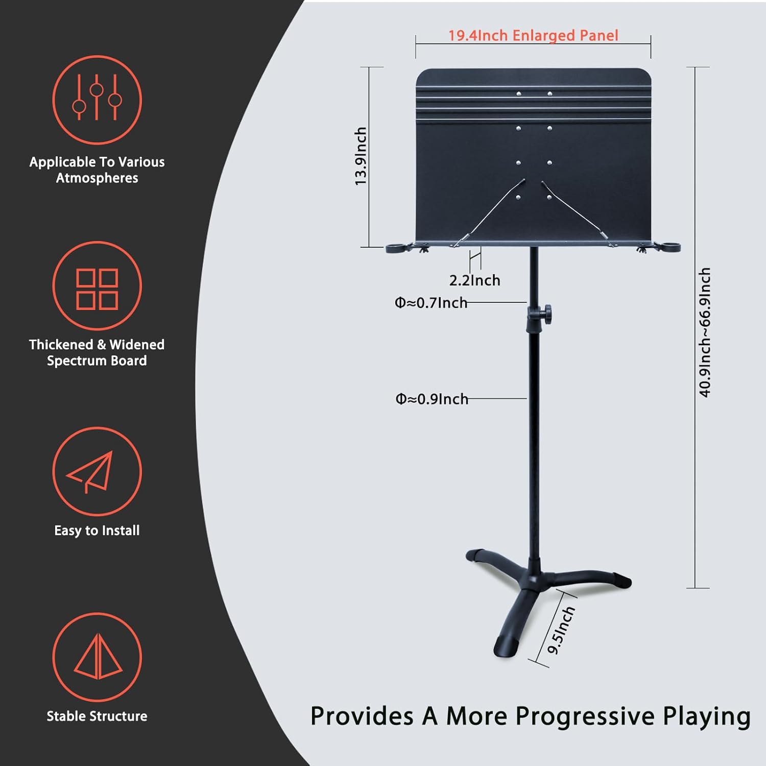 ROWELL Euphonium 3 Valves Bb Brass Lacquer Gold with Music Stand