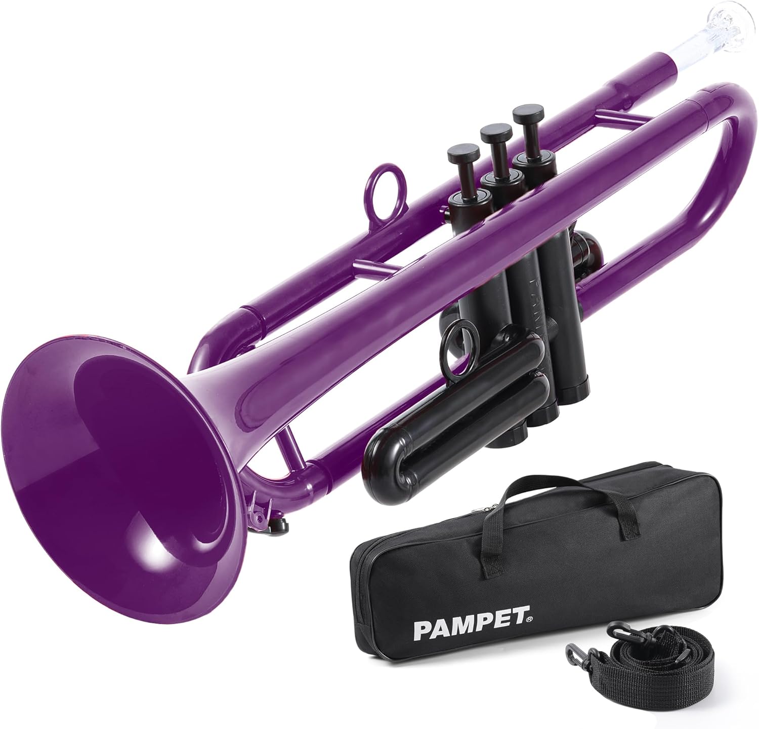 Professional Plastic Bb Trumpet Student Trumpet Set for Student Beginner With 7C Mouthpiece and 3C Mouthpiece Bb Trumpet Instrument Purple, PM160