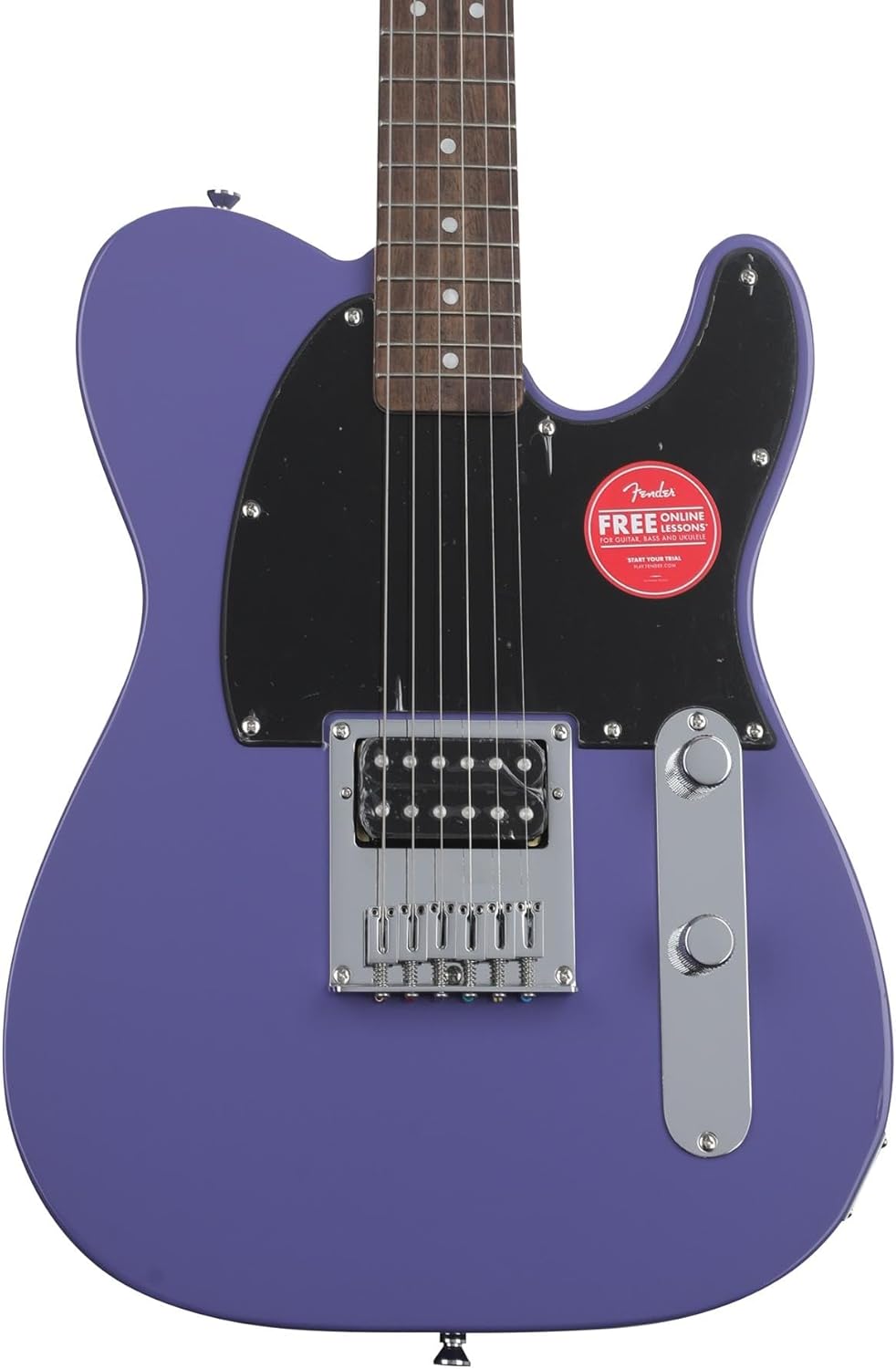 Squier Sonic Esquire Electric Guitar - Ultraviolet Finish, Poplar Body, Maple Neck, Laurel Fingerboard, 1 Humbucking Pickup, Includes Tuner and Strap