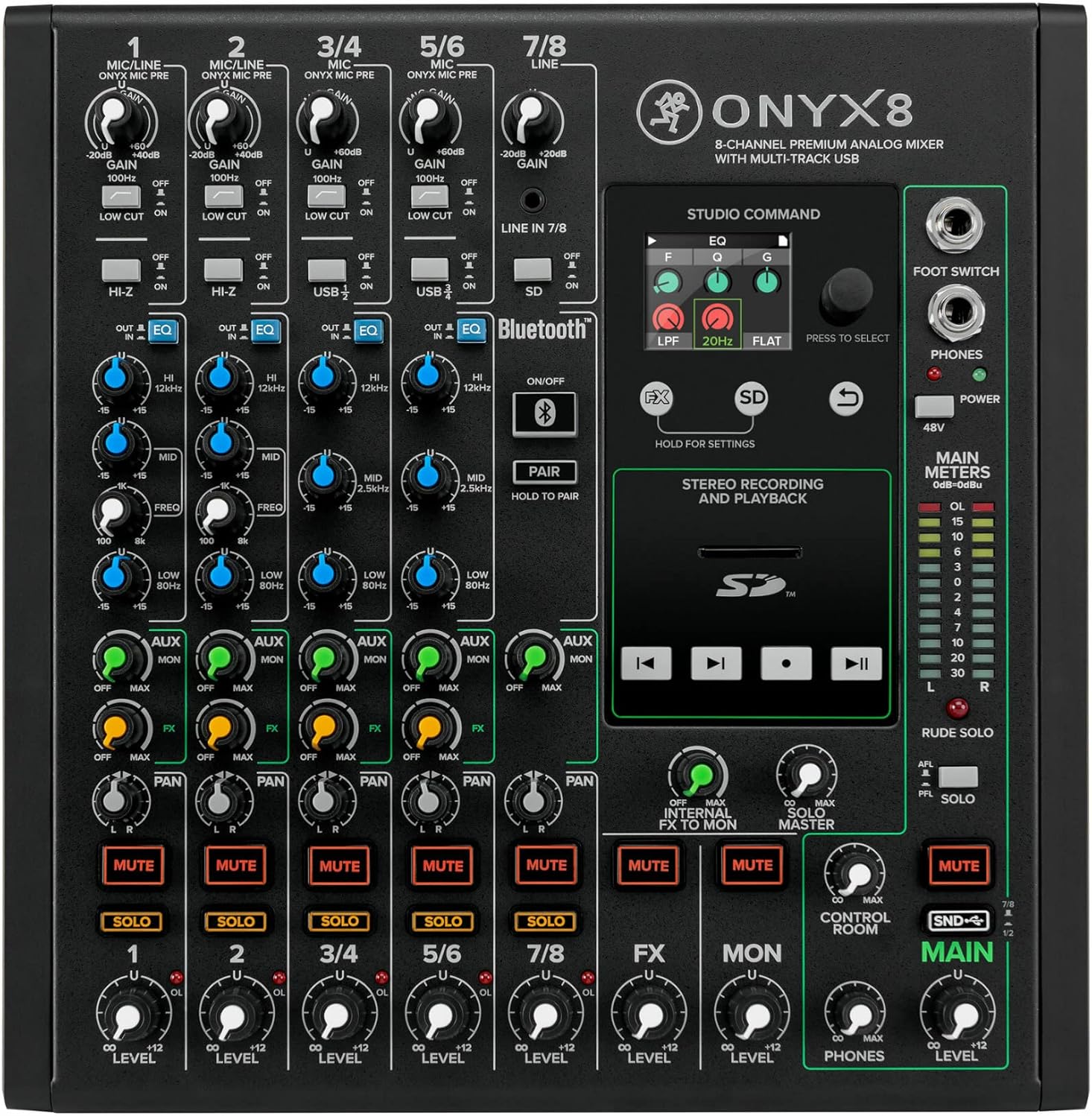 Mackie Onyx Series, 8-Channel Premium Analog Mixer with Multi-Track USB (Onyx8)