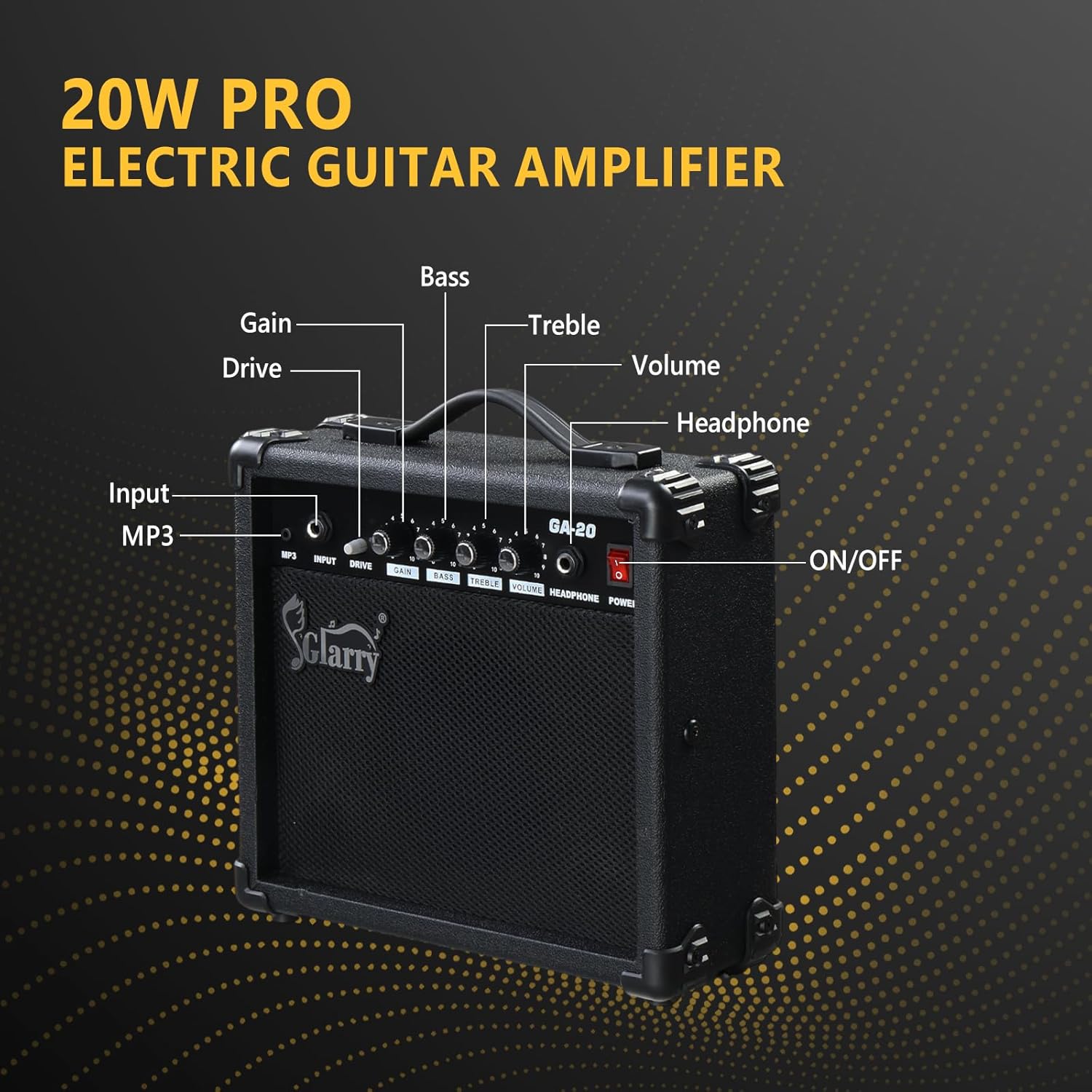 GLARRY 39in Electric Guitar Kit, H-H Pickup Full Size Set for Beginners, Starter Adults with 20W Amp, Guitar Bag, Strings, Strap, Pick (White)