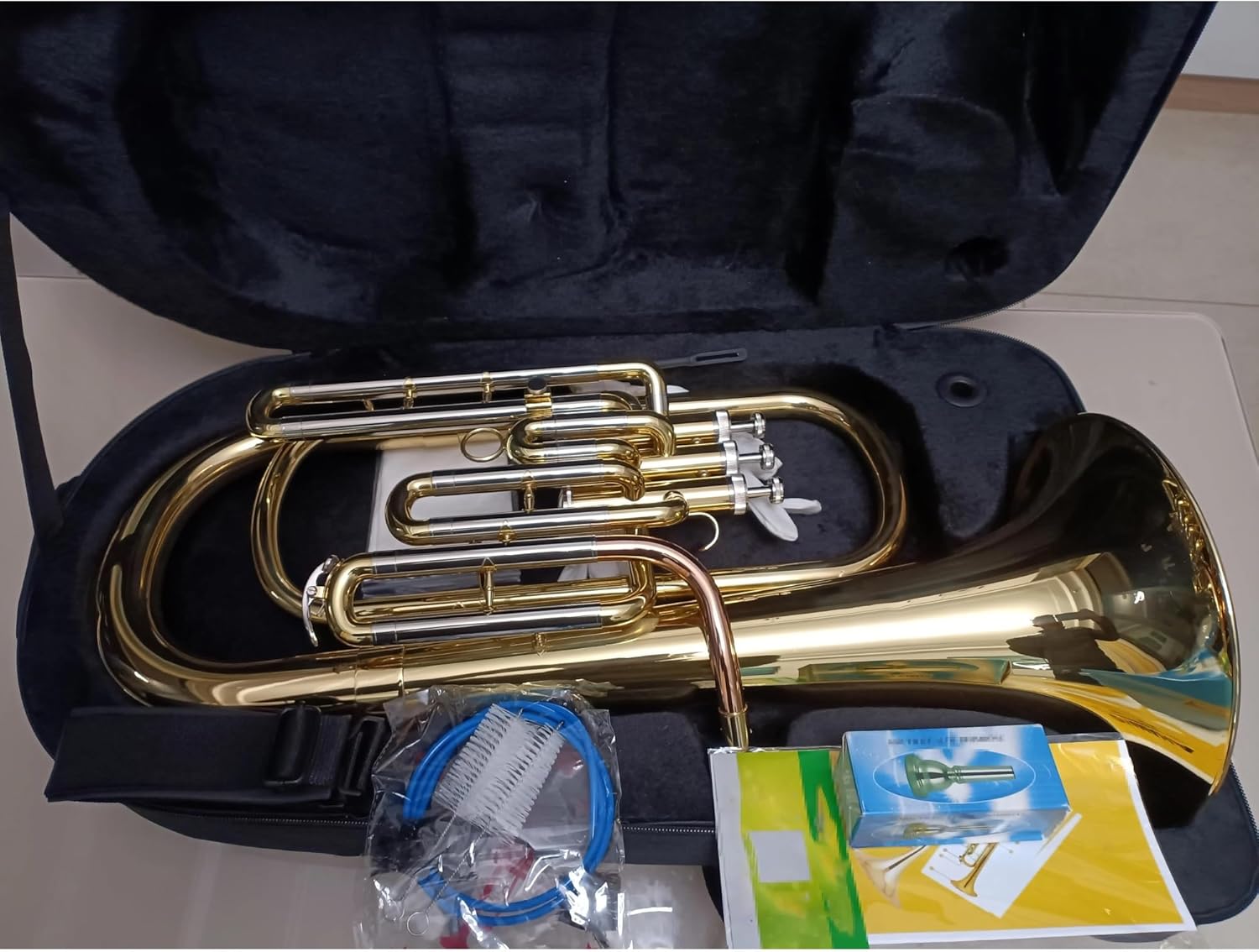 Beginner euphonium Original Brass Gold-plated Baritono B-flat Tenor Professional-grade Tone Three-key Euphonium Instrument Trumpet Horn