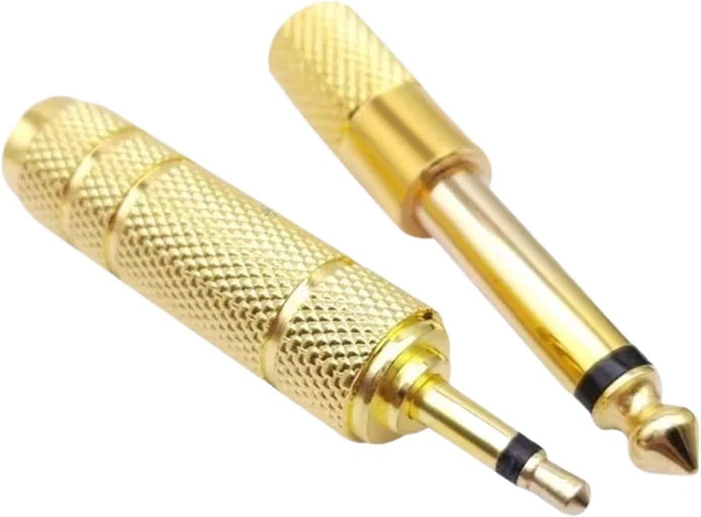 5pcs 6.35/6.5mm Stereo Mono Male to 3.5mm Audio Stereo/Mono Jack Female Male Audio Plug Connector Adapter Converter Speaker(Lavender)