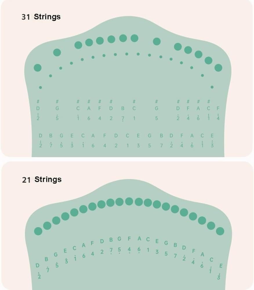 21 Metal Strings Thumb Harp with Tuning Wrench, Spare Strings and EVA Bag,Lyre Harp, Fingerpicking String Instrument (Color:Default)