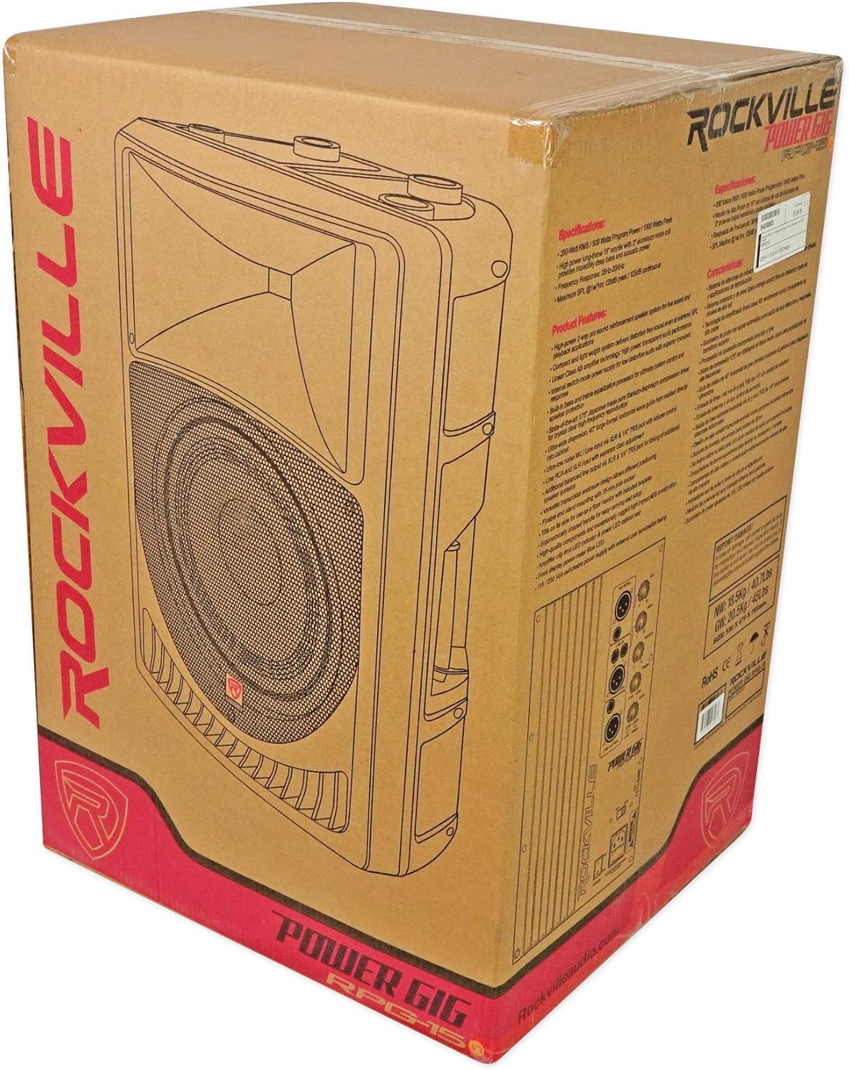 Mackie 1202VLZ4 12-channel Compact Analog Low-Noise Mixer w/ 4 ONYX Preamps Bundle with Rockville RPG15 1Professional Active 1,000W 2-Way DJ PA Speaker and Pair of Adjustable Tripod Stands