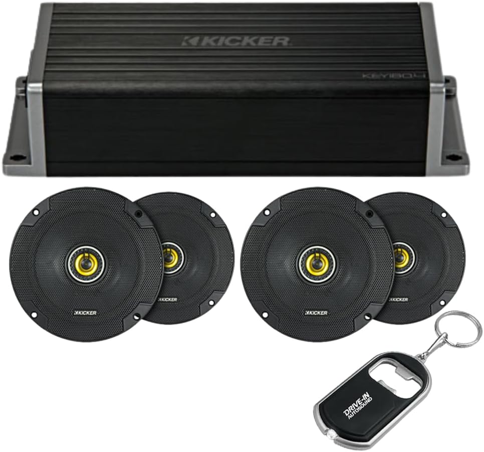 KICKER 47KEY2004 Smart 4-Channel Amplifier with Auto-EQ/Processor and 2-Pack 46CSC654 6.5