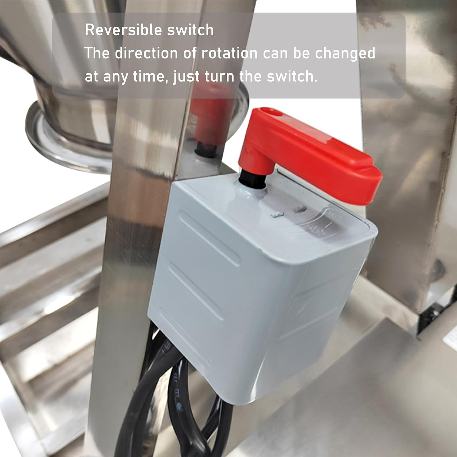 Dry Powder Mixer Drum Mixer Drum Blender Mixing Machine Stainless Steel Butterfly Valve Type Discharge Port 30L 3KW 110V for Powdery Granular Materials