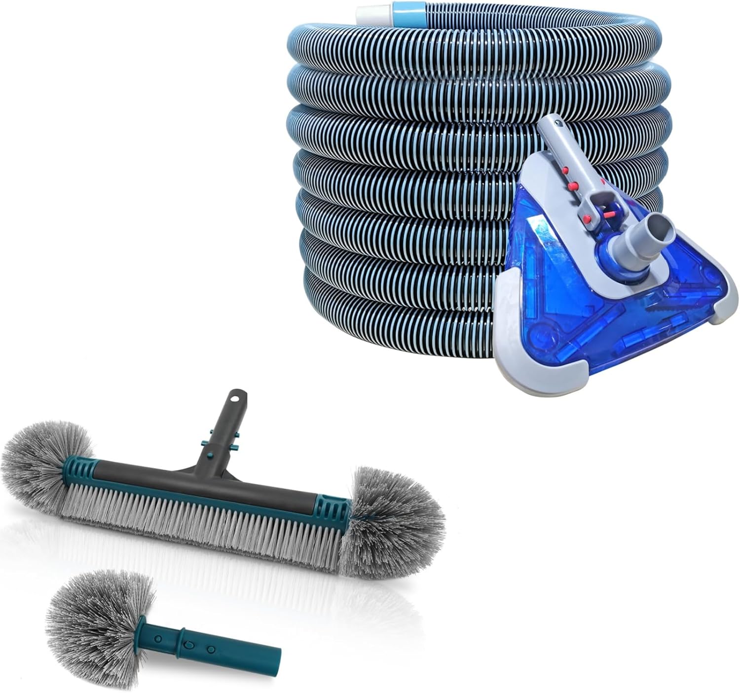POOLWHALE Pool Cleaning Kit - Pool Vacuum Head with Vacuum Hose and 20