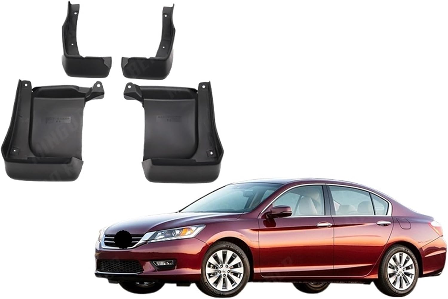 4pcs Front Rear Car Fender Flares Mudguards Mudflaps Mud Flaps Splash Guards Compatible with Accord 4 Door 2013-2017 2014 15 2016