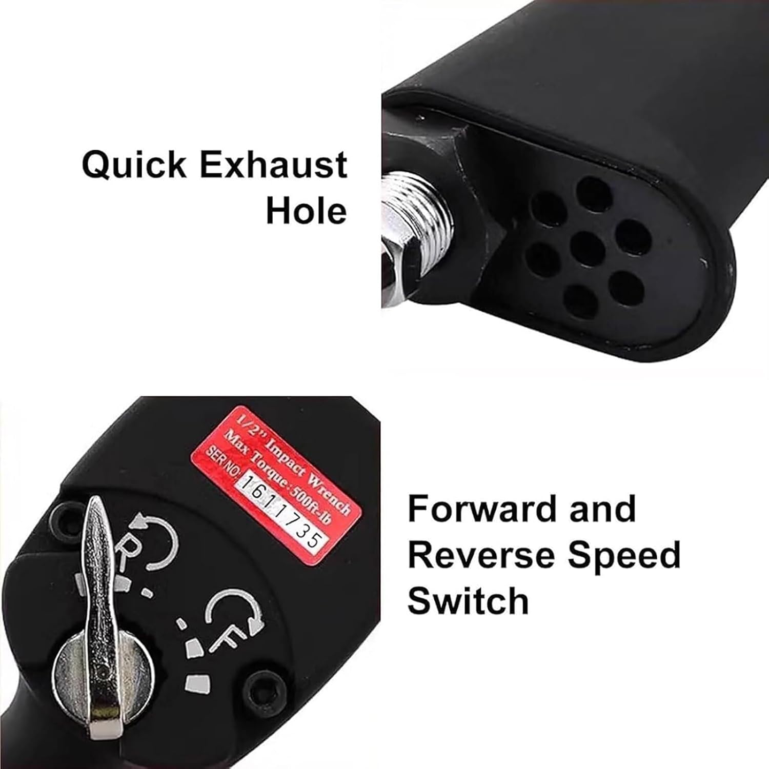 Pneumatic Oil Drum Capping Machine, 28MM+61MM, Idling Speed 7000RPM, 1/4 Inch Air Inlet, Forward and Reverse Adjustable, Suitable for Liquid Packaging Industry