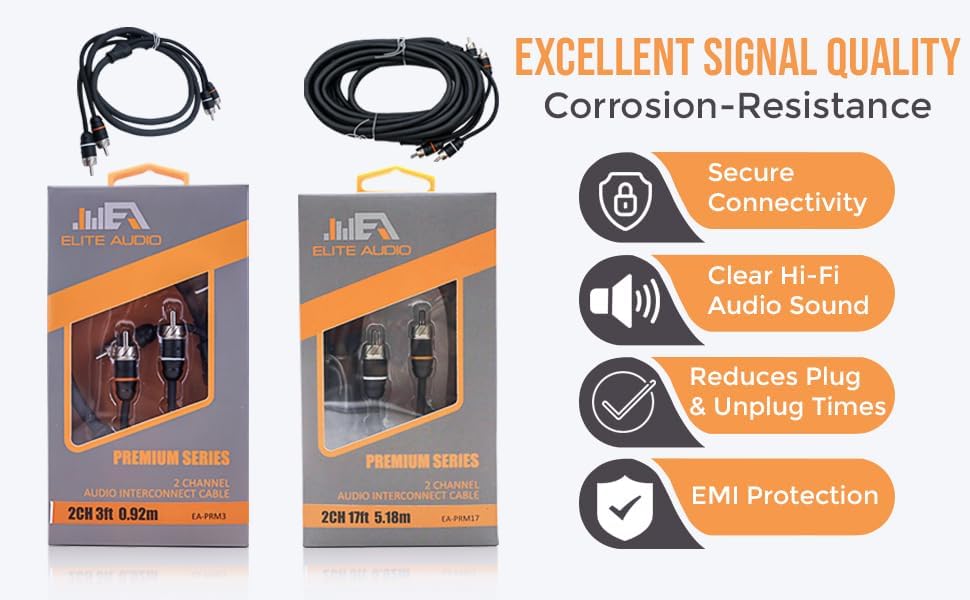 Elite Audio Epic Bass Digital Bass Restoration Kit - Epic Bass Processor with 3ft. & 17ft. Oxygen Free RCA Cables - Boosted Bass Performance, Remote Bass Control