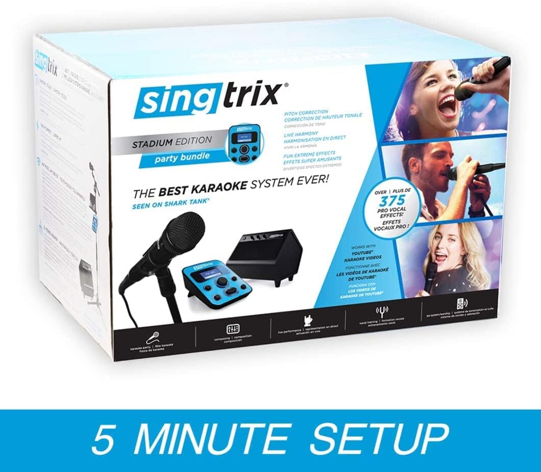 Singtrix Portable Karaoke Machine On Shark Tank, Kids & Adults, All-In-One Karaoke System, 350+Voice Effects & Autotuning, PA Speaker, Party Bundle, Karaoke Microphone, Use Free YouTube Karaoke Songs