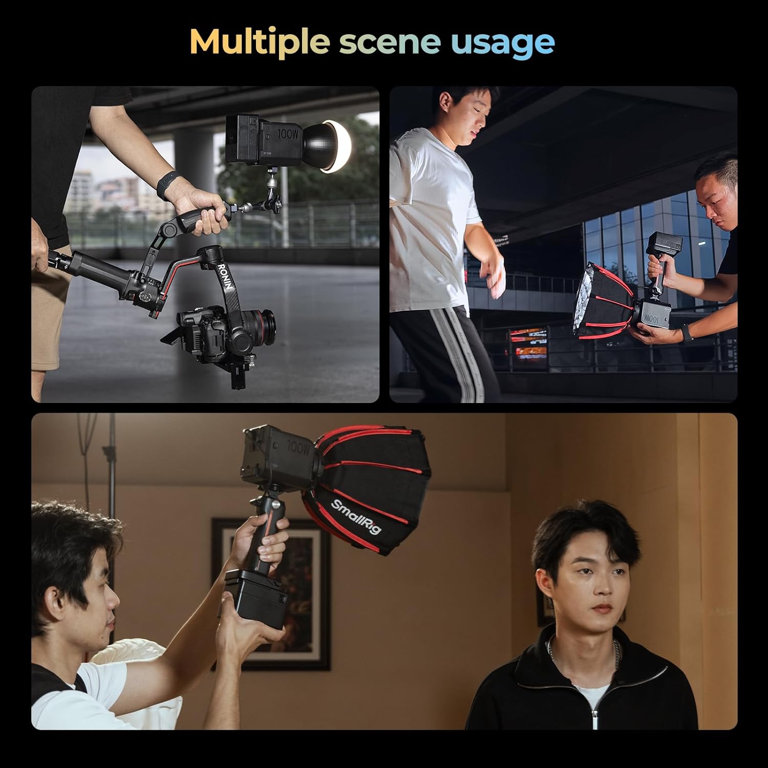 SmallRig RC 100B COB Video Light, Portable Bi-Color 2700-6500K Continuous Lighting, 100W Studio Light, APP Control, High CRI 97+ Spotlight for Photography & Video, Pro Version (Without Battery) 5094