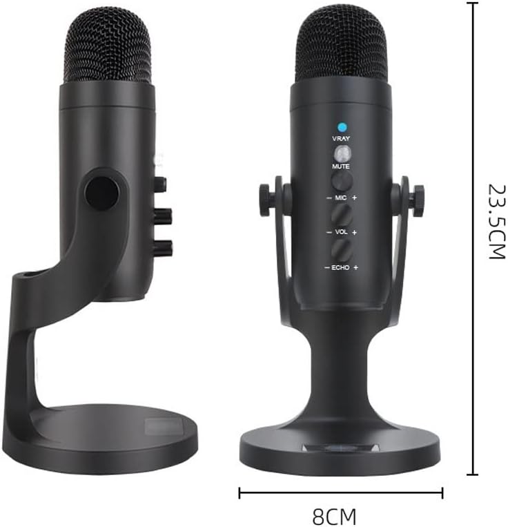 Mini USB Microphone, Precise Supercardioid Pickup Pattern, Professional Recording Quality, 320° Adjustable Shock Mount