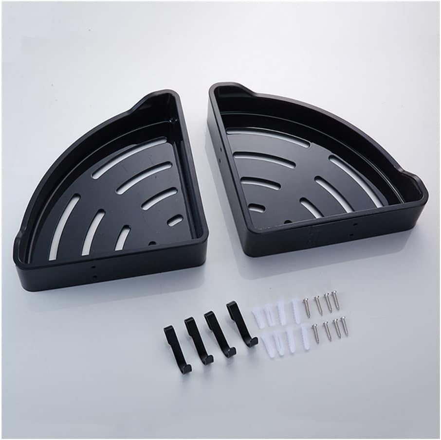 Gold Stainless Steel Corner Shower Caddy - Wall-Mount Triangle Storage Rack for Bathroom, Kitchen & Cosmetics - Brushed Nickel Finish, Durable ABS Plastic, Draining Design, Stylish Shelves(Gold Double