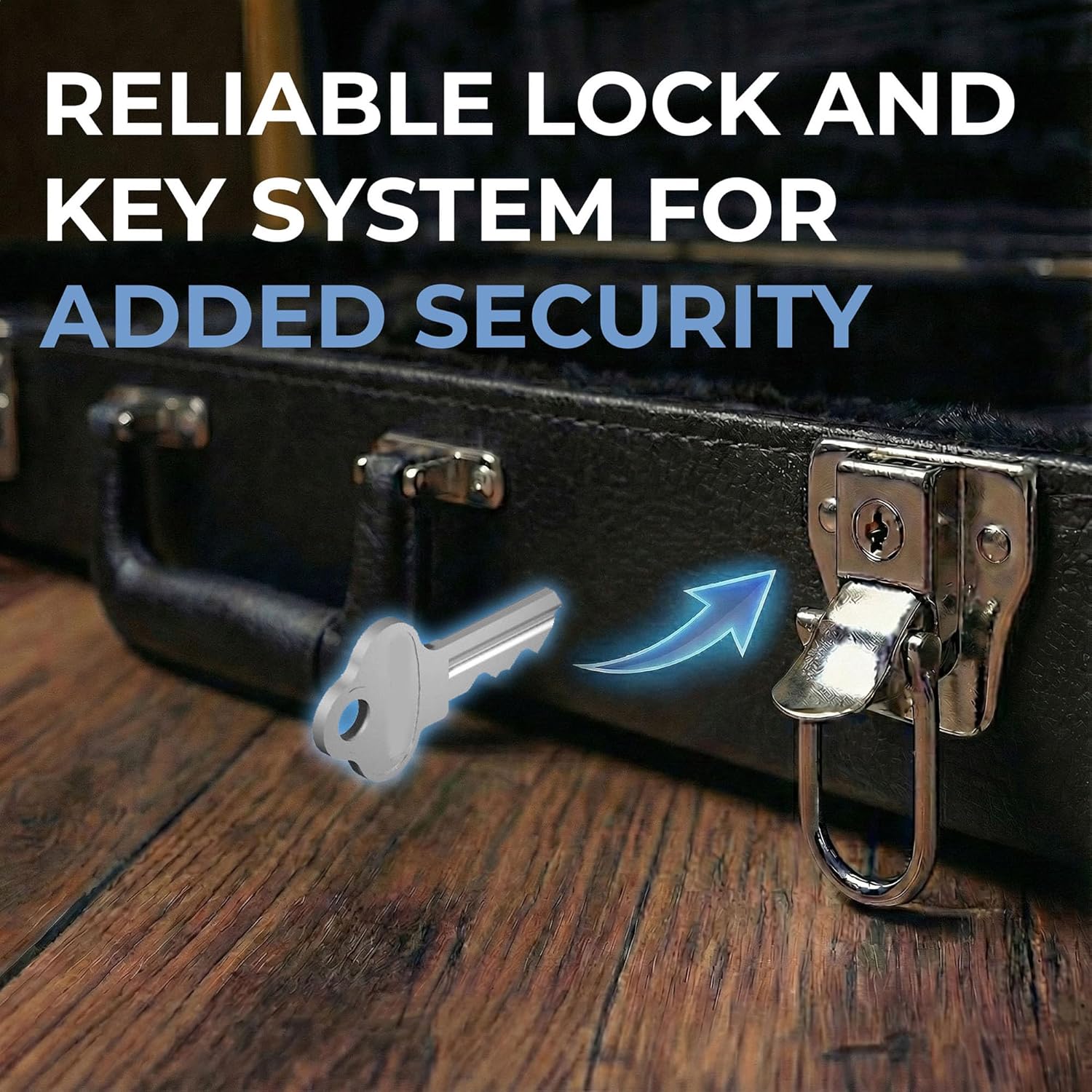 Gearlux Electric Guitar Hard Case for Fender Stratocaster/Telecaster and Standard-Size Guitars with Exterior Lock and Key, Interior Accessory Compartment, and Plush Interior Padding - Black