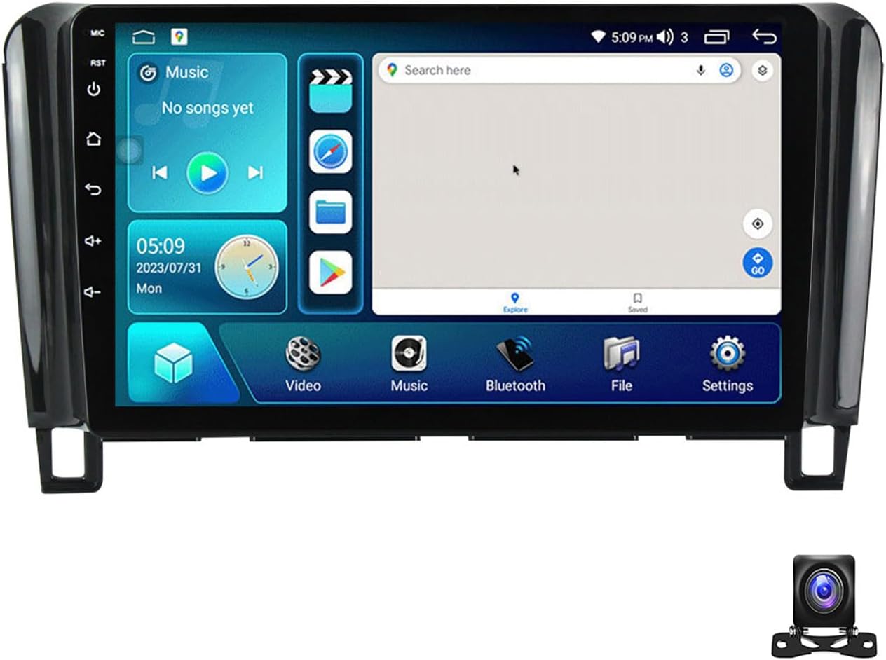 Double Din Car Stereo Bluetooth MP5 Player with Carplay/Auto, 9 Inch Touchscreen Radio Receiver with AHD Backup Camera, for Nissan Serena 4 2010~2016 Support 4G/SWC/DSP,4 core m100s 1g+32g