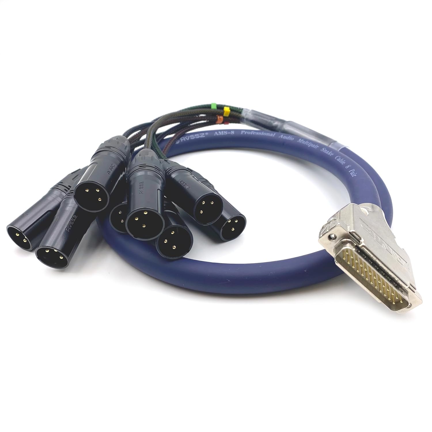 DB25 to XLR Male Snake Cable, DB25 Male to 8 Channel XLR 3Pin Male Balanced Snake Cable D-Sub Snake Cable Patch Bay Interface Modular Cable 1 Meter/3.28ft