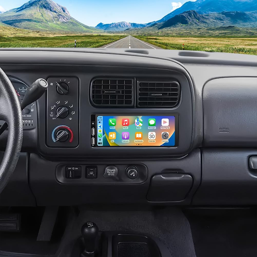 Android 14 Car Stereo Radio fits for 1994–2002 Dodge Ram 1500 2500 3500 for Jeep Wrangler TJ 1997-2002 for Dodge Dakota 1987-2000 6.8 inch Touch Screen Car Stereo with CarPlay Android Auto GPS WiFi