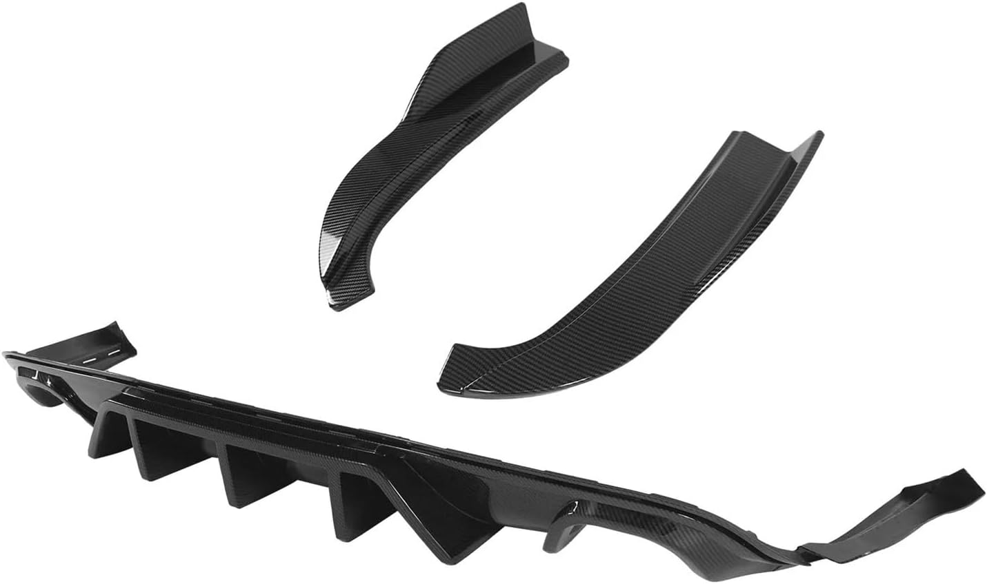 Car Rear Bumper Diffuser with Winglet Compatible with Jeep Grand Cherokee SRT 2014-2021 Side Corner Splitter Spoiler Lip Body Kit(Carbon Fiber Style)