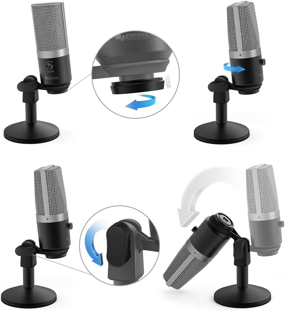 USB Microphones for Laptops and Computers, Streaming Media Dubbing Podcasts for Recording Microphones (Color : Black, Size