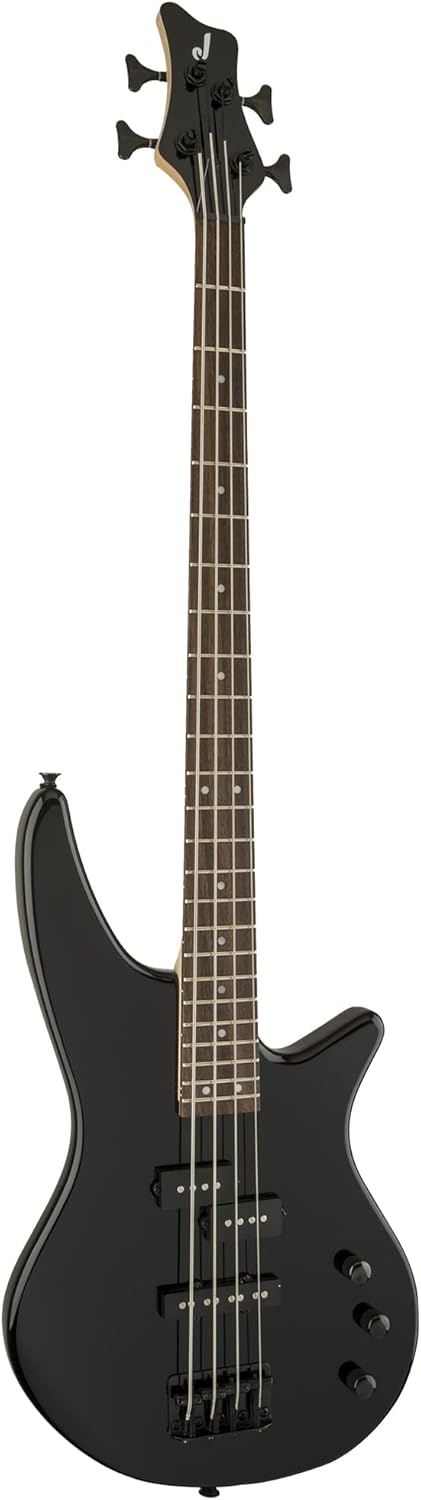 Jackson JS2 Spectra Bass Guitar - Gloss Black Bundle with Cable, Tuner, Strap, Picks, and Austin Bazaar Instructional DVD