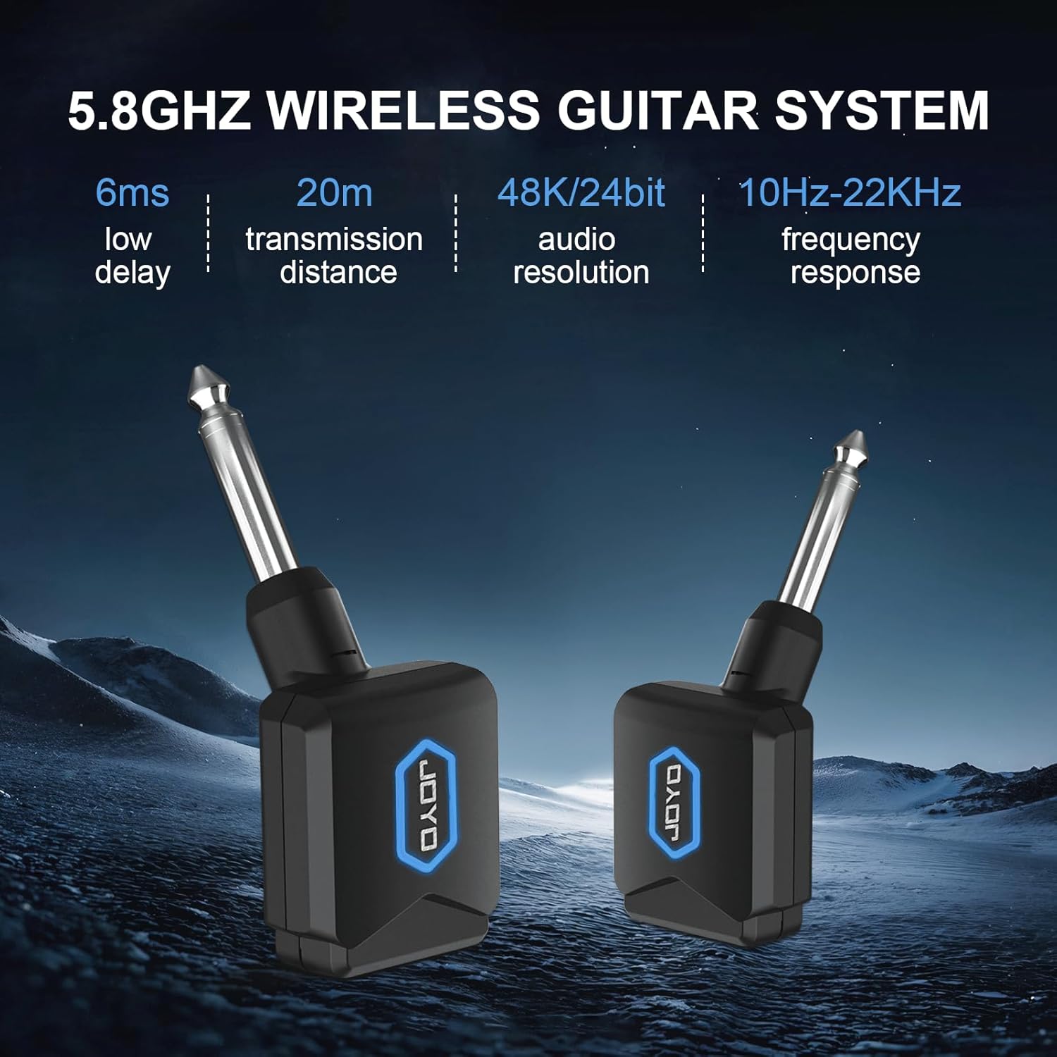 5.8Ghz Wireless Guitar Transmitter Receiver Guitar System with Charging Box for Electric Guitar Bass 4 Audio Channels (JW-06)