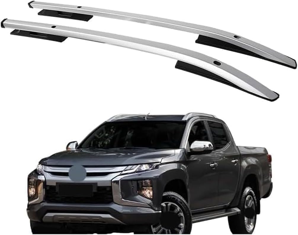 Car Roof Racks, for Mitsubishi L200 Triton 2017-2022 Anti Theft Anti Rust Cross Bar Cargo Travel Baggag Transportrack, Auto Accessories,Silver
