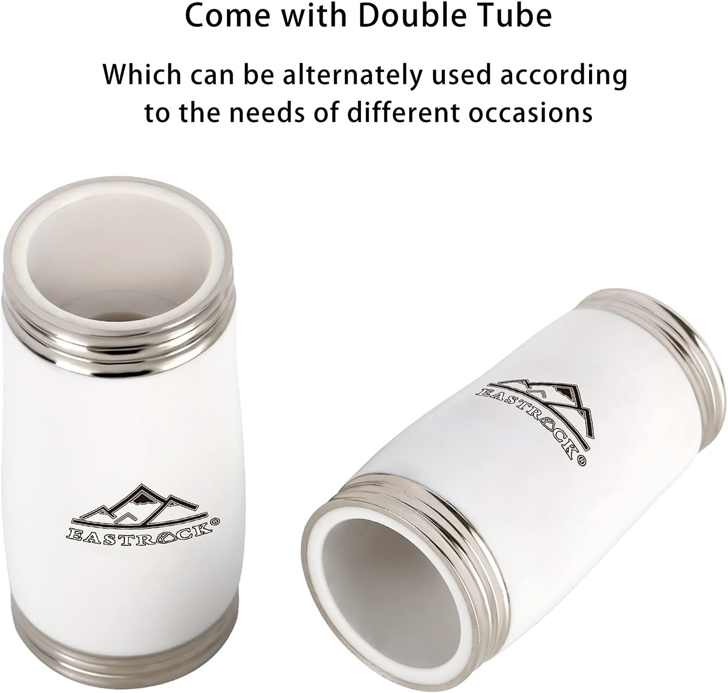 EASTROCK Bb Flat 17 Nickel Keys White Beginner Student Clarinet with 2 Barrels and Cleaning Kit