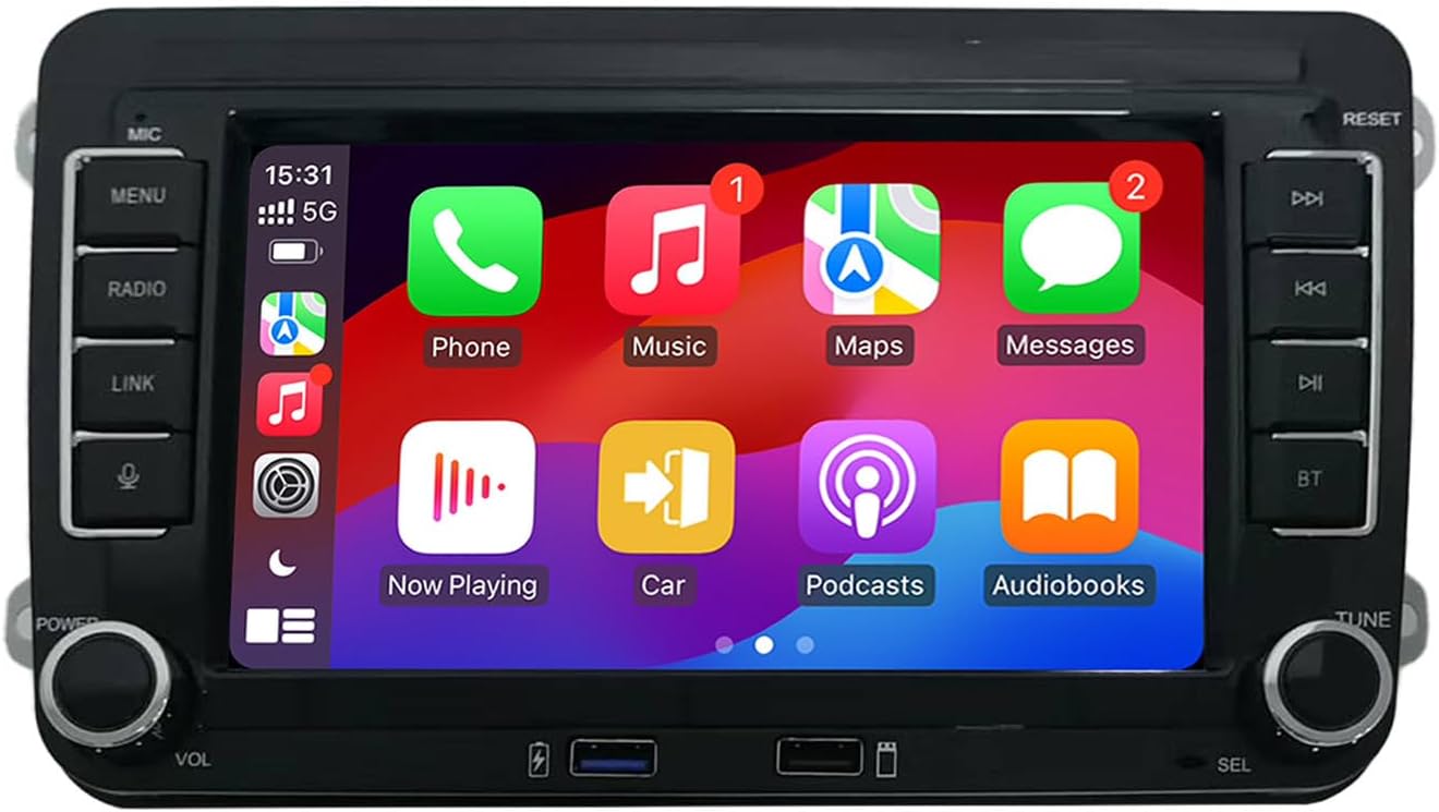 7 inch Car Stereo RCD330 for VW Golf 5 6 Passat Jetta Caddy EOS T5 Tiguan Touran CC Polo with Wireless Apple CarPlay Android Auto FM/AM Bluetooth DSP SWC High Power Radio