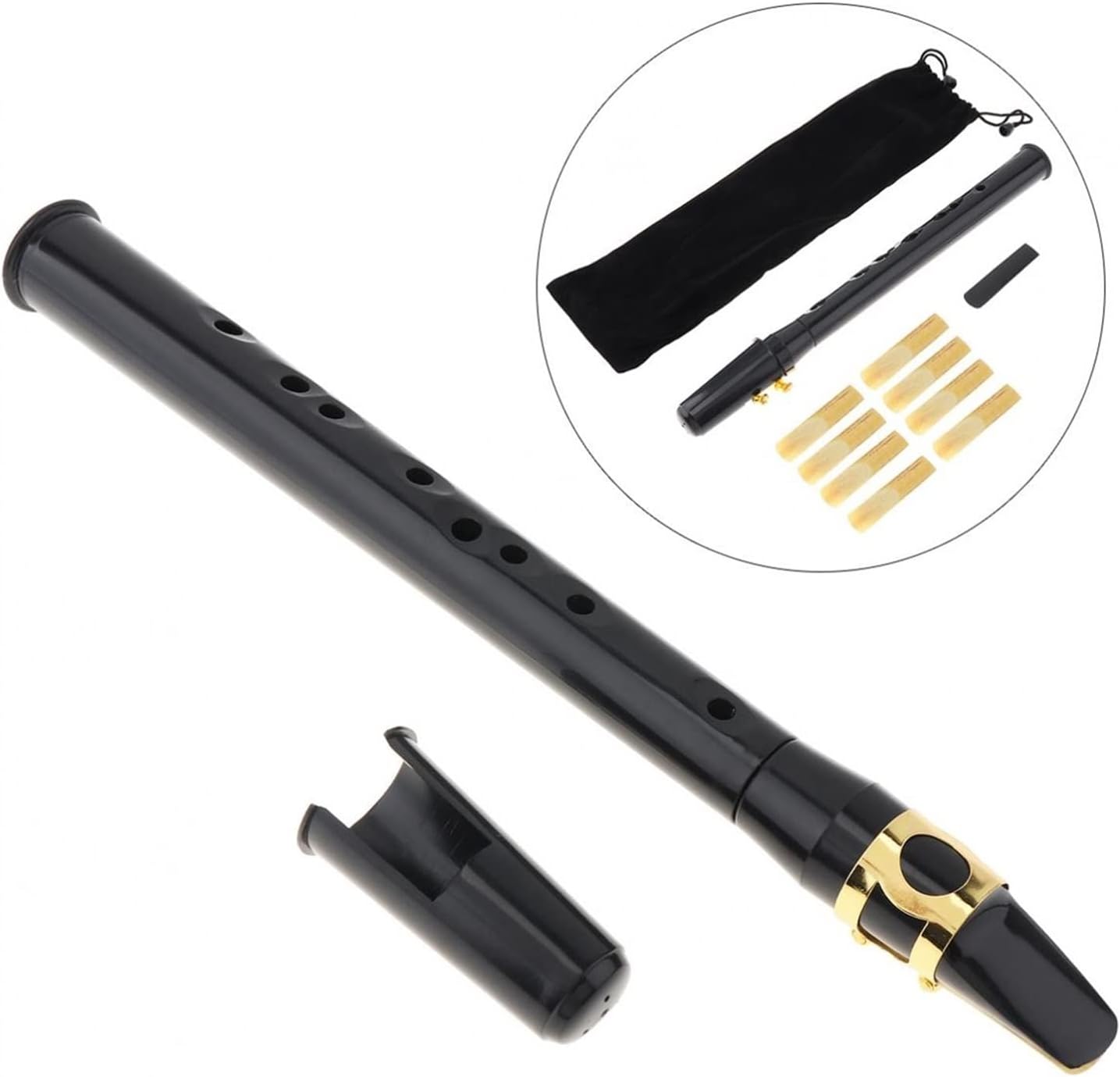 Sax Replacemen Set 8 Hole Mini Black Little Saxophone Pocket Sax Portable with Sax Reeds Carrying Bag for Beginners Saxophone Accessories