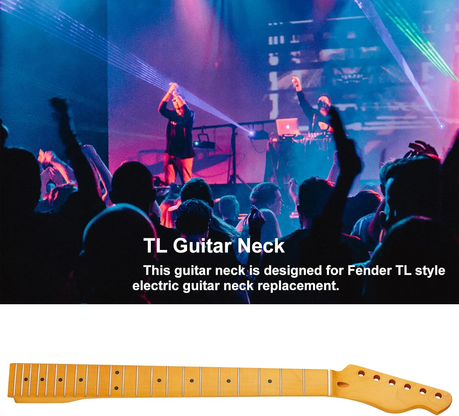 22fret Yellowish Matte Electric Guitar Neck Canadian Maple,Cow Bone Nut