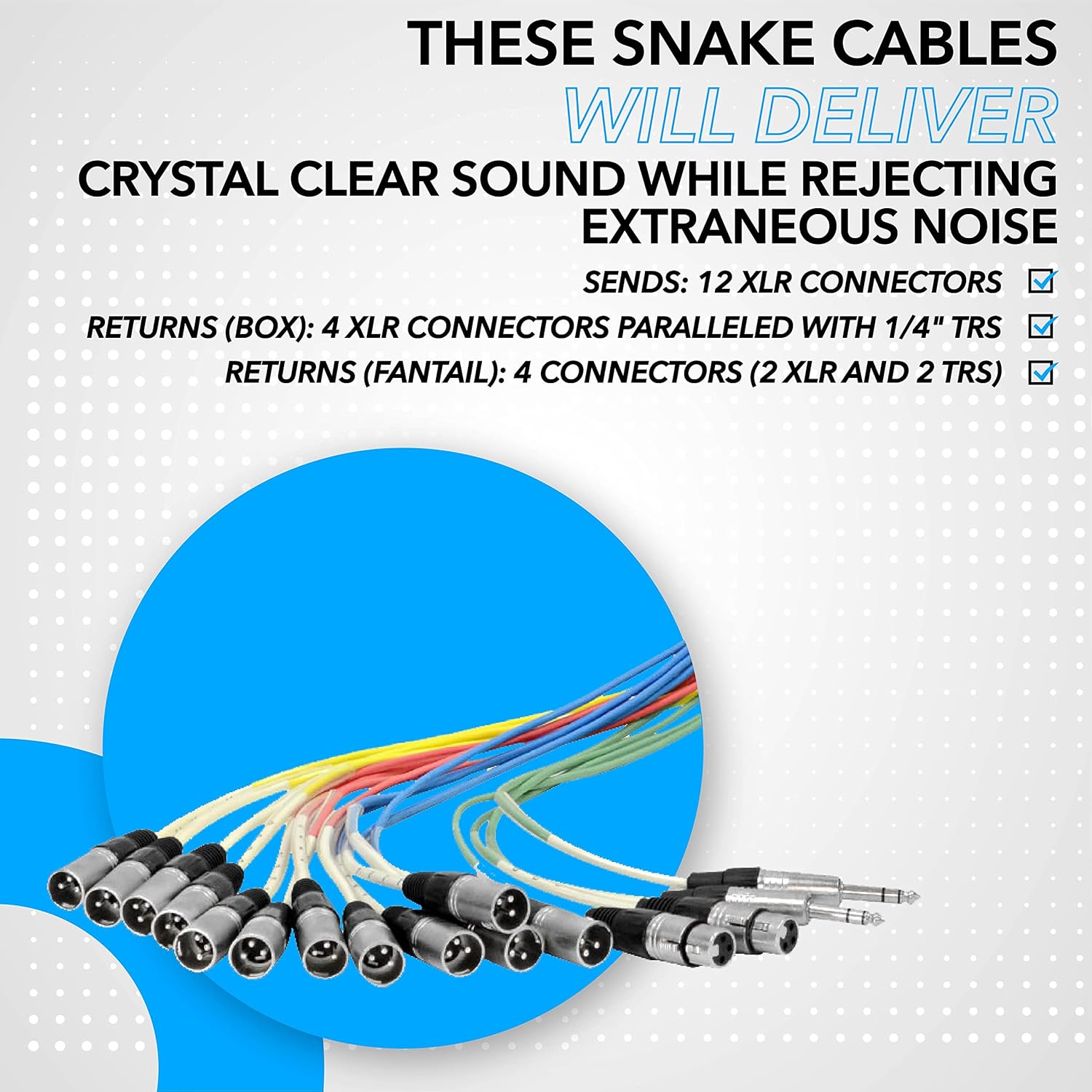 Seismic Audio - SALS-12x4x50 - 12 Channel 50' Pro Stage XLR Snake Cable (XLR & 1/4
