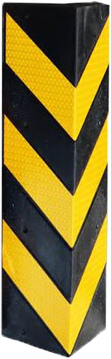 XPLKQXE Reflective Rubber Wall Corner Guard，Yellow Safety Strips，Car Parking and Warehouse，Guards Bumpers Pole (Color : Black+Yellow-60cm, Size : 12pcs)