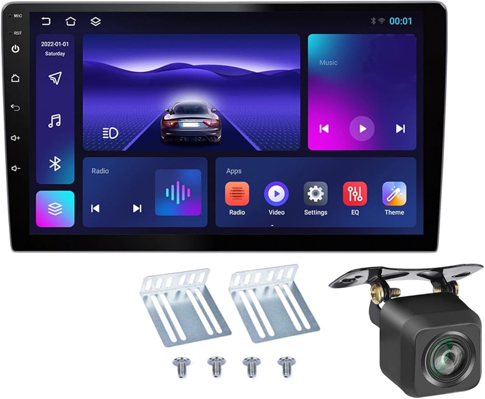 10 Inch Car Stereo Andriod with CarPlay, Android Car Stereo with WiFi, GPS Navigation Bluetooth Backup Camera 2GB+32GB Audio Receiver