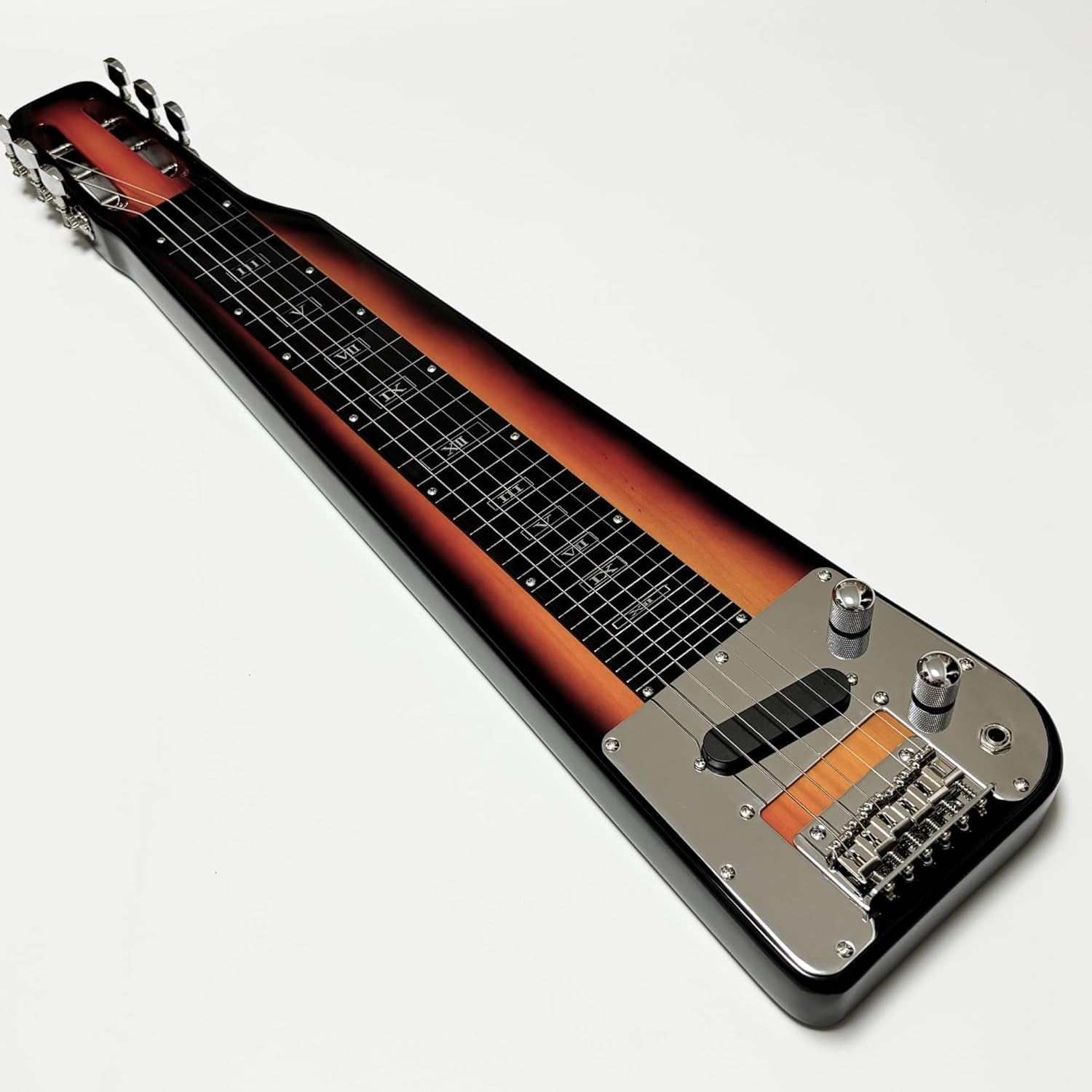 Lap Steel Guitar, 6 Strings Slide Steel Electric Guitar with Slotted Head Stock (Sunburst)