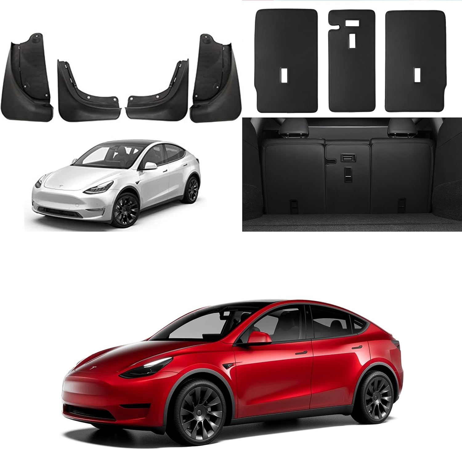 BASENOR Tesla Model Y Mud Flaps and Tesla Model Y Second Row Seats Back Cover