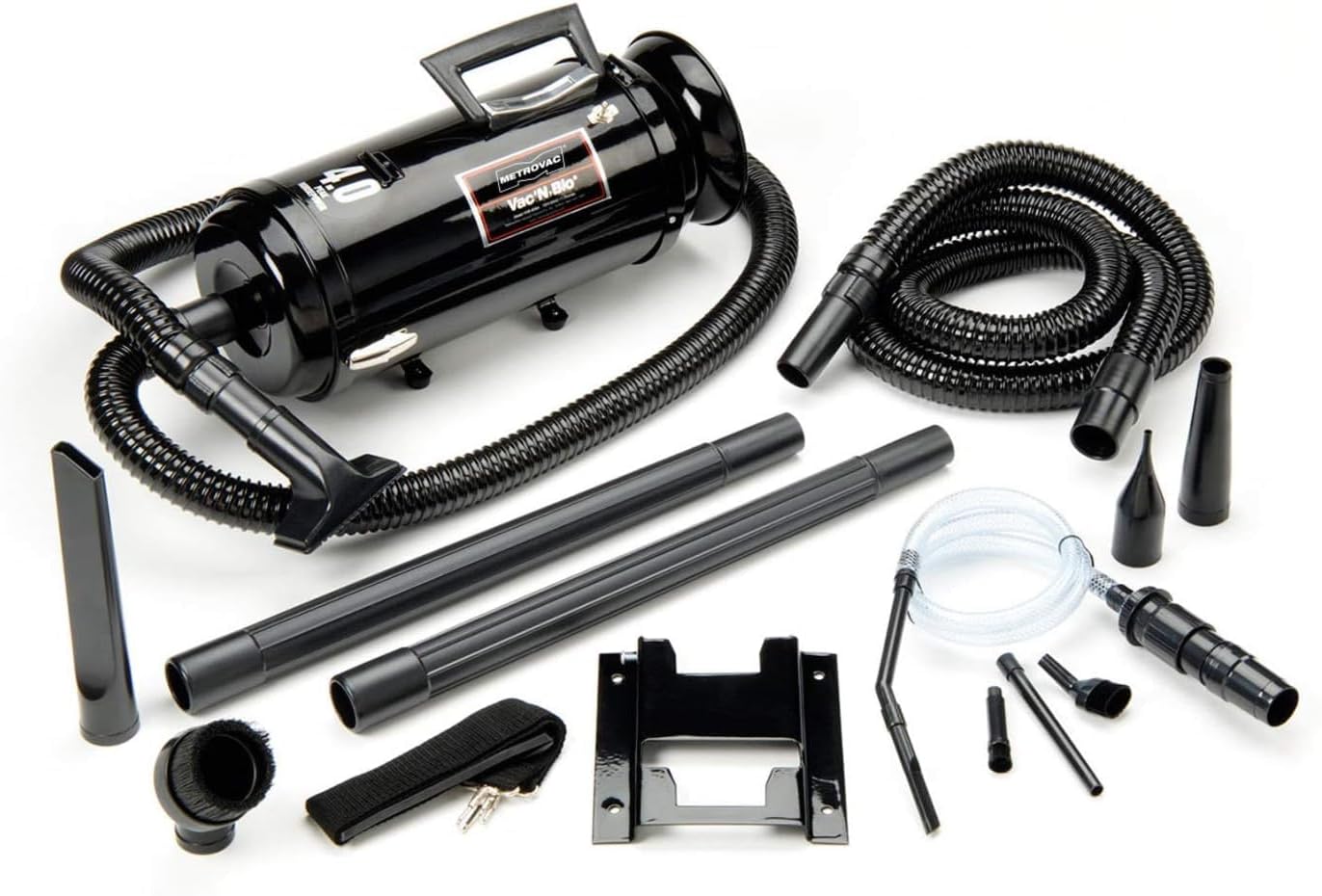 METROVAC Vac N Blo VNB4AFBR - 4.0 Peak HP Car Vacuum & Blower, All-Steel Construction, Versatile Automotive Detailing Tool with Attachments, MagicAir Inflator Included