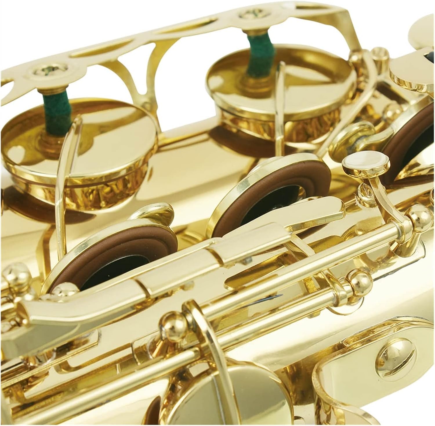 Brass Bb Tenor Saxophone Carved Pattern Pearl White Shell Buttons Wind Instrument